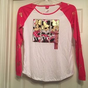 New Disney XL Girls Long Sleeved Minnie Mouse Tee